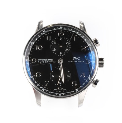 Lot 329 - A gentlemen's stainless steel IWC Schaffhausen chronograph automatic strap watch