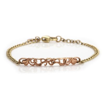 Lot 229 - A 9ct two-colour gold 'Cariad' bracelet, by Clogau