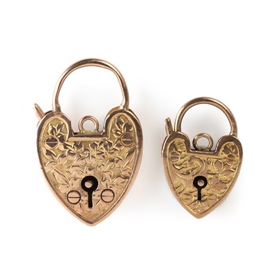 Lot 287 - Two Edwardian 9ct gold padlocks