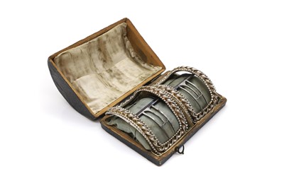 Lot 105 - A cased pair of George III silver shoe buckles