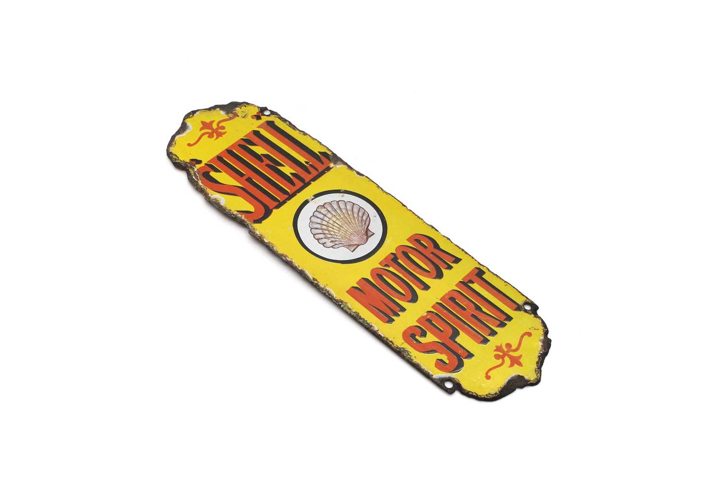 Shell Sign Finger Lot 344 - A Shell enamel finger plate sign