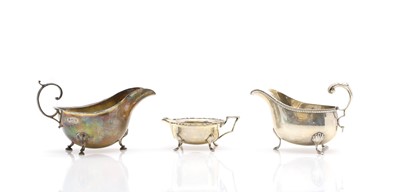 Lot 88 - A group of three silver sauceboats