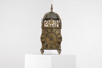 Lot A brass lantern clock
