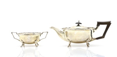 Lot 104 - A two piece silver tea service