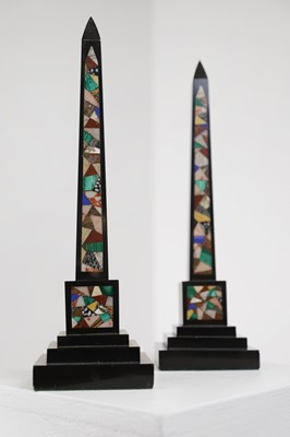 Lot A pair of Ashford black marble obelisks