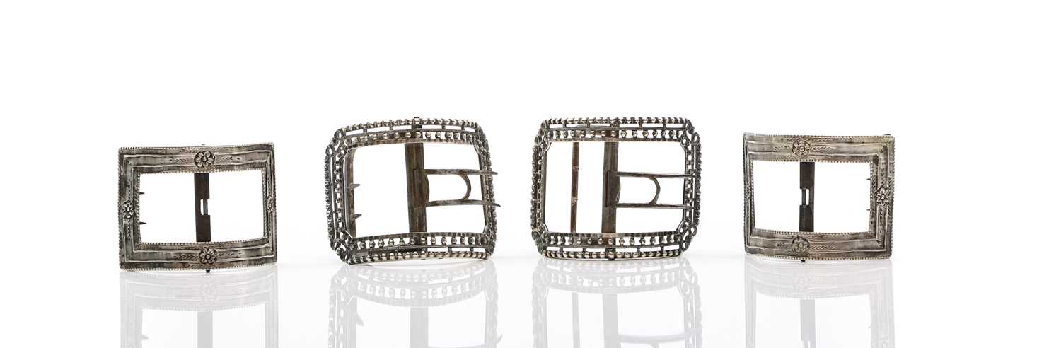 Lot 99 - A pair of silver shoe buckles