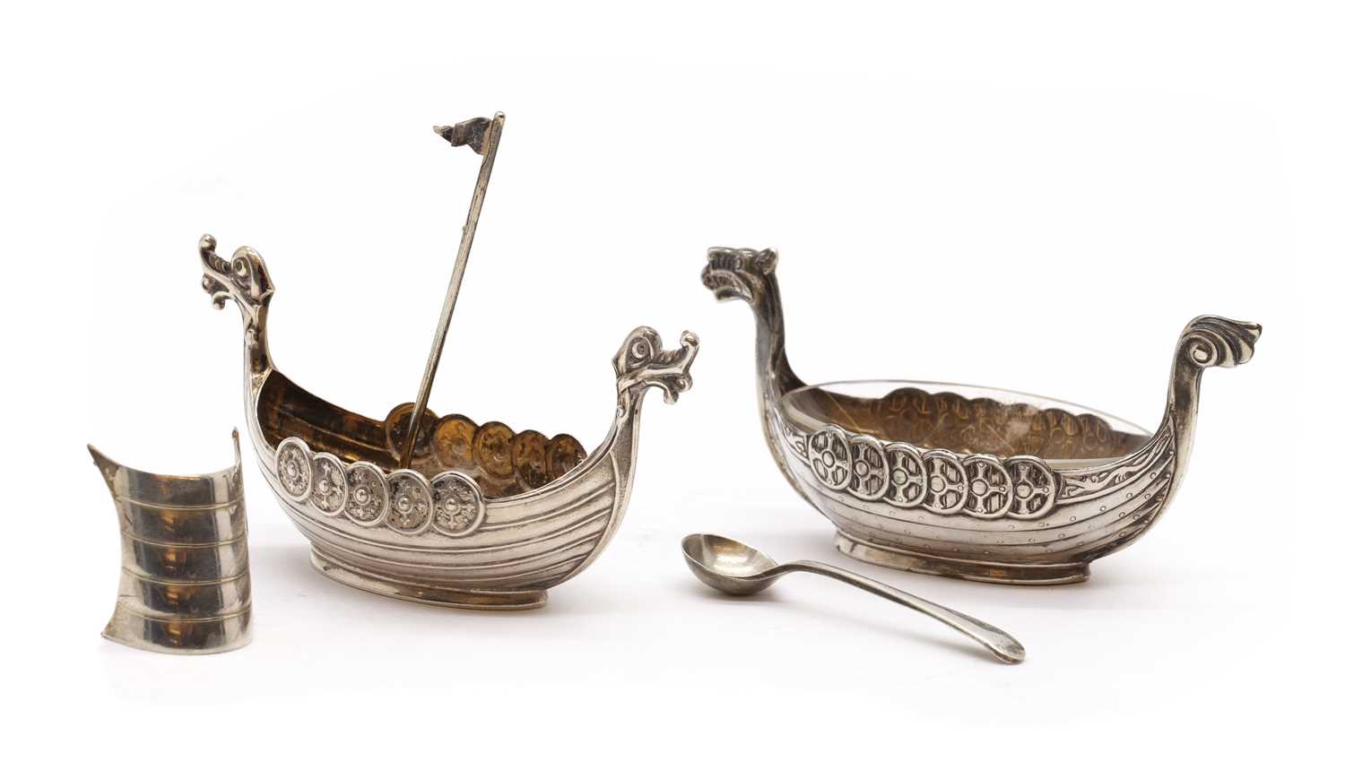 Lot 40 - A pair of Norwegian open silver salts