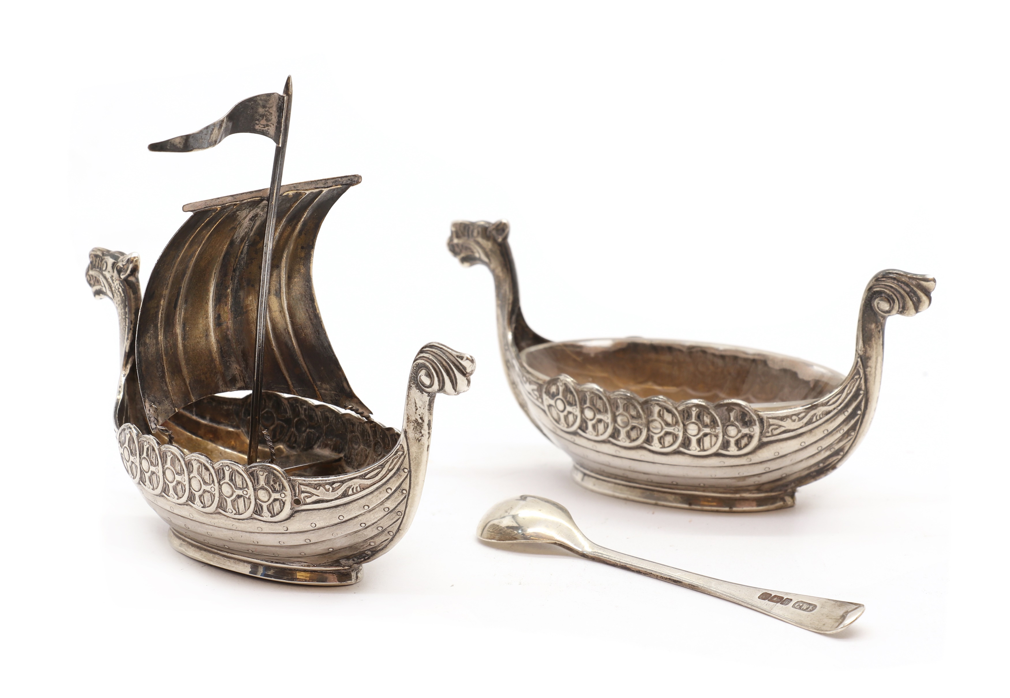 Lot 41 - A pair of Norwegian silver salts,