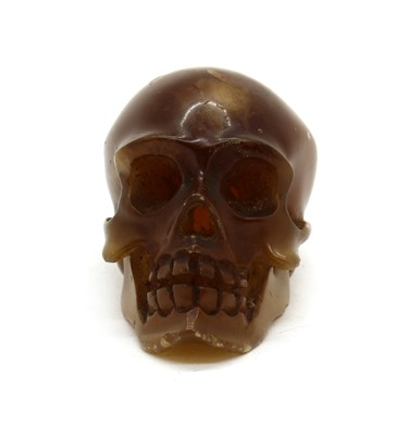 Lot 269 - A Victorian agate memento mori cane topper