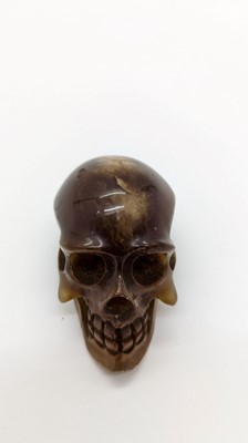 Lot 269 - A Victorian agate memento mori cane topper