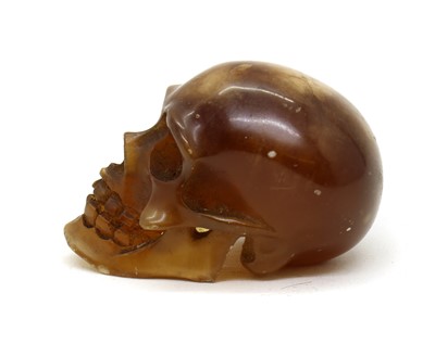 Lot 269 - A Victorian agate memento mori cane topper