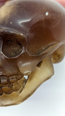 Lot 269 - A Victorian agate memento mori cane topper