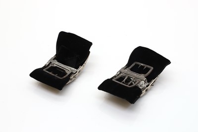 Lot 102 - A pair of George III silver shoe buckles