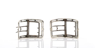 Lot 100 - A pair of George III silver shoe buckles