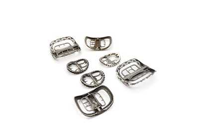 Lot 107 - A collection of silver shoe buckles