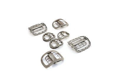 Lot 107 - A collection of silver shoe buckles
