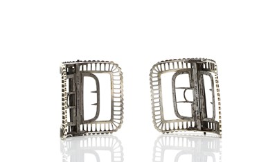 Lot 101 - A pair of silver shoe buckles