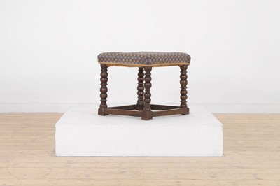 Lot 107 - A Charles II oak stool