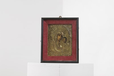 Lot 600 - An icon of the Mother of God of Kazan