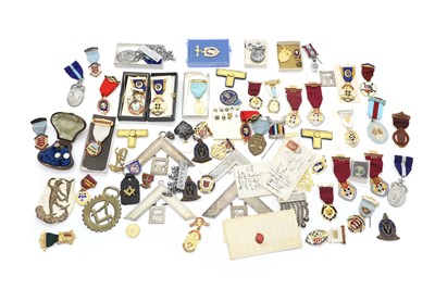 Lot 337 - A large collection of Masonic medals and memorabilia