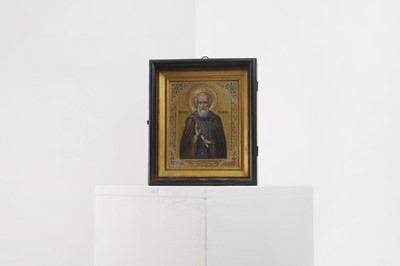 Lot 605 - An Icon of St Sergius of Radonezh