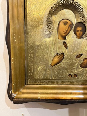 Lot 587 - A Russian icon of The Mother of God of Smolensk