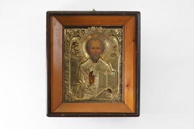 Lot 589 - An icon of St. Nicholas