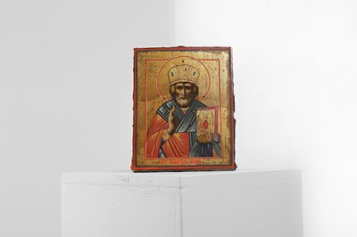 Lot 591 - An icon of Saint Nicholas