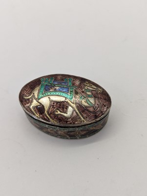 Lot 76 - A group of silver and enamel boxes