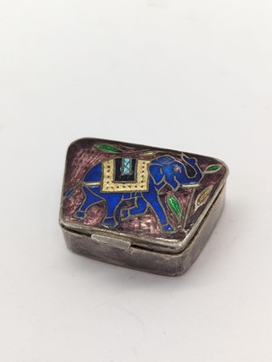 Lot 76 - A group of silver and enamel boxes