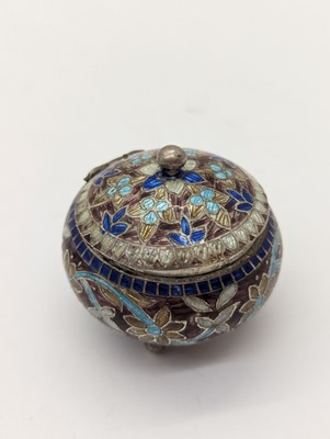 Lot 76 - A group of silver and enamel boxes