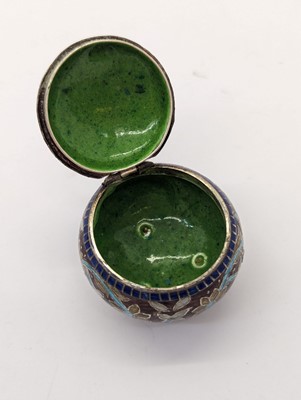 Lot 76 - A group of silver and enamel boxes