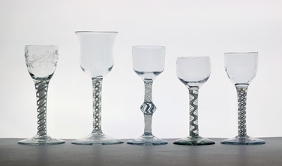 Lot 267 - A group of four 18th century wine glasses