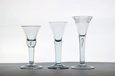 Lot 320 - A group of three 18th century wine glasses