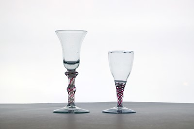 Lot 273 - A colour twist wine glass