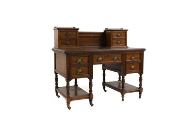 Lot 521 - A Victorian burr walnut desk