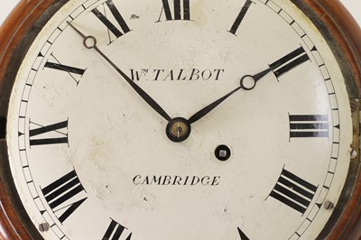 Lot 293 - A mahogany and brass-inlaid drop-dial wall clock