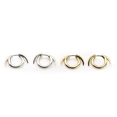 Lot 243 - Two pairs of silver hoop earrings, by Shaun Leane