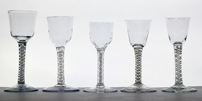 Lot 268 - A group of five 18th century wine glasses