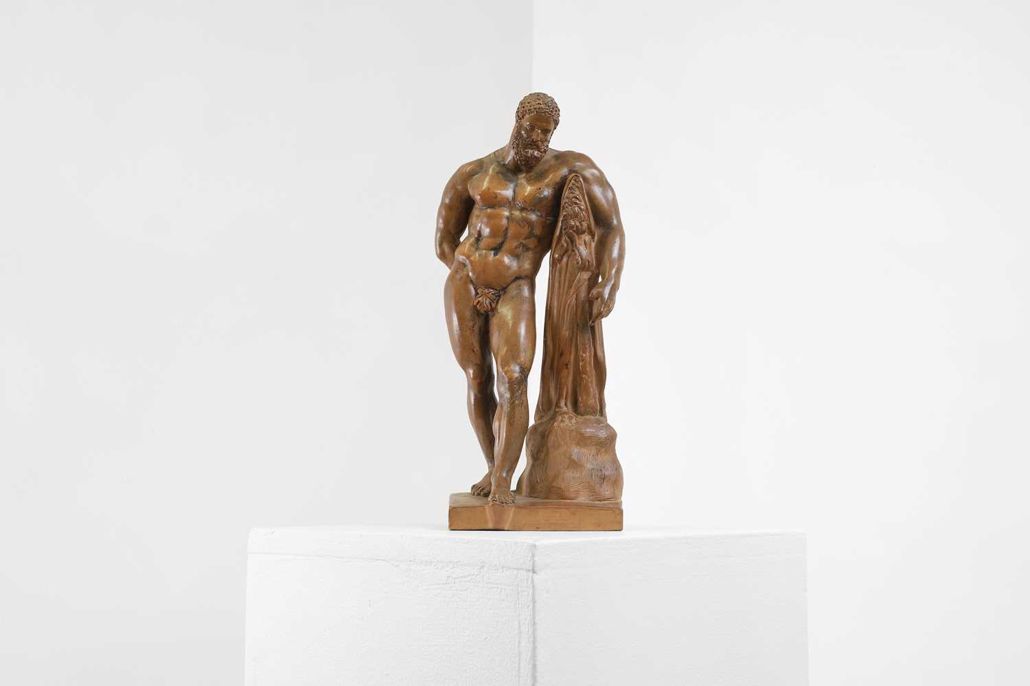 Lot 241 - A painted terracotta figure of the Farnese Hercules by Giovanni Mollica