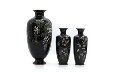 Lot 230 - A group of Japanese cloisonné vases