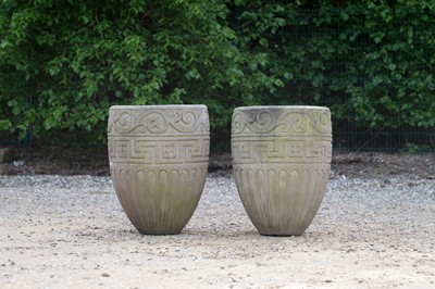 Lot 684 - A pair of buff terracotta garden pots