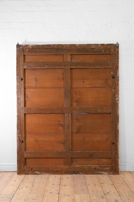 Lot 554 - A limewashed pine wall mirror