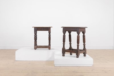 Lot 144 - Two oak joint stools