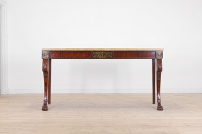 Lot 601 - A Regency mahogany, brass and coromandel console table