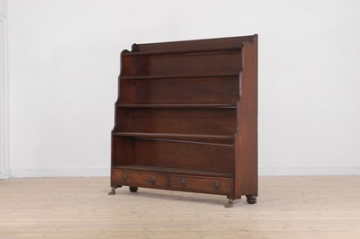 Lot 462 - A large Regency mahogany waterfall bookcase