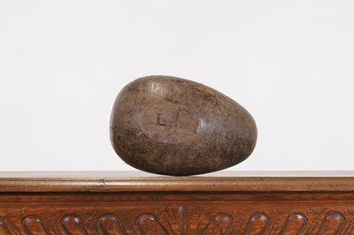 Lot 226 - A turned wood, papier mâché egg mould