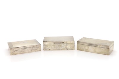 Lot 36 - A group of three silver cigarette boxes