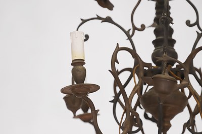 Lot 136 - A Dutch brass chandelier