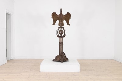 Lot 474 - A patinated wrought-steel lectern